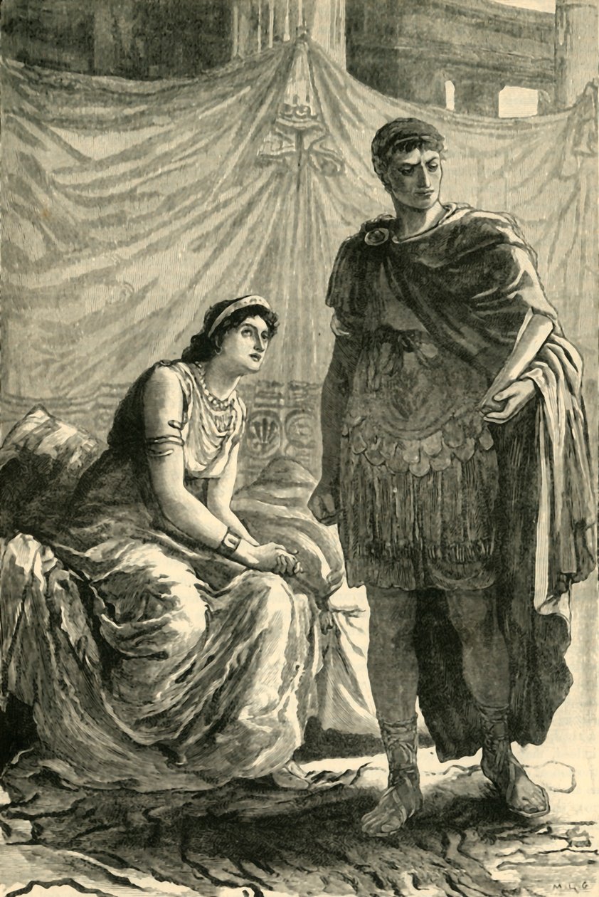 Interview mellem Octavian og Cleopatra, 1890. af Unbekannt
