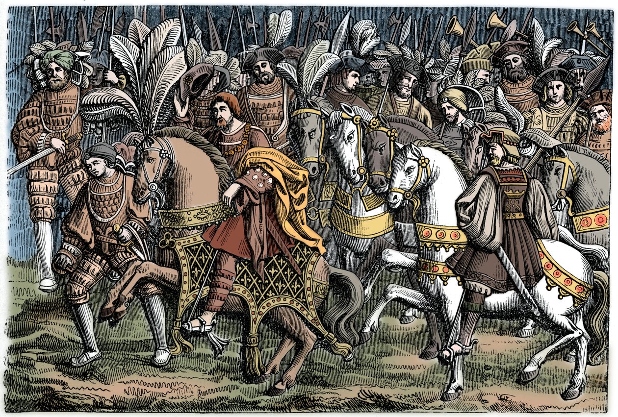 Interview mellem Frans I og Henrik VIII, på Guldklædets mark, 1520, 1870. af Unbekannt