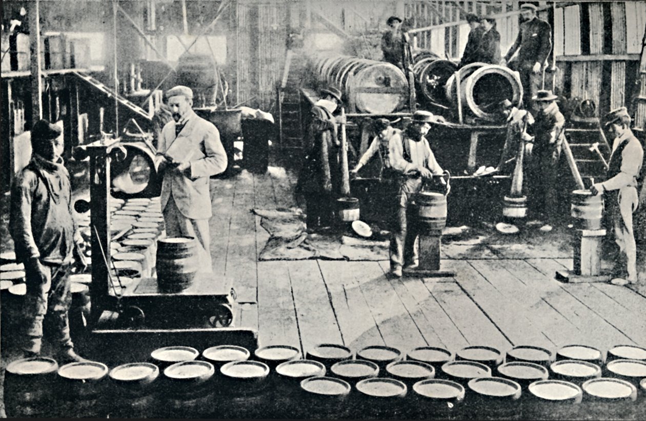 Jod bliver klargjort til forsendelse i Salitreras i Tarapaca, 1911 af Unbekannt