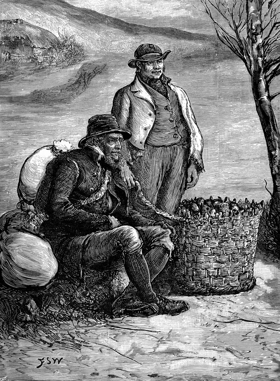 Irske landmænd bærer deres læggekartofler hjem, 1888 af Unbekannt
