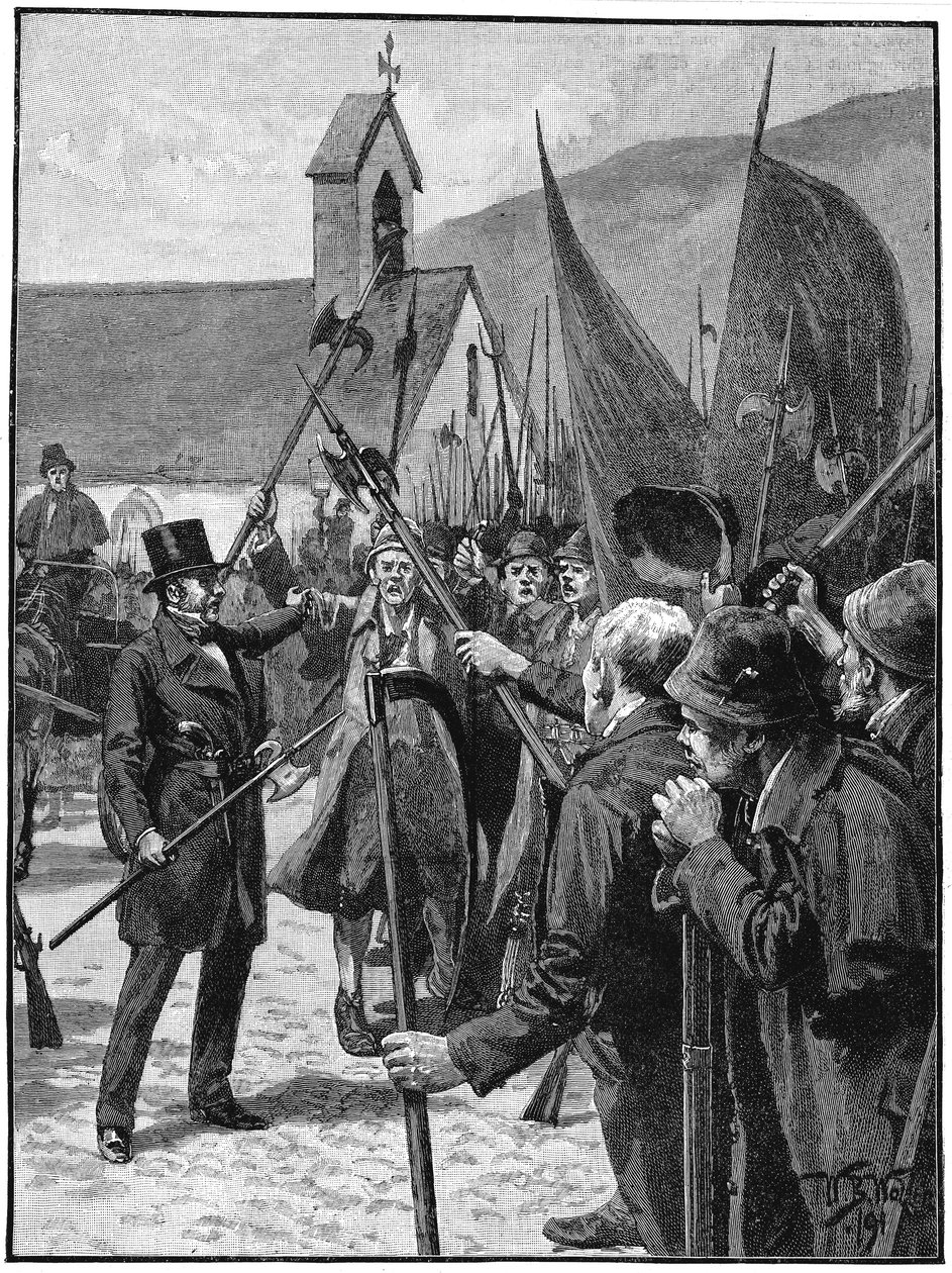 Irske nationalister ved Mullinahone hyldede William Smith OBrien som deres leder, juli 1848 af Unbekannt