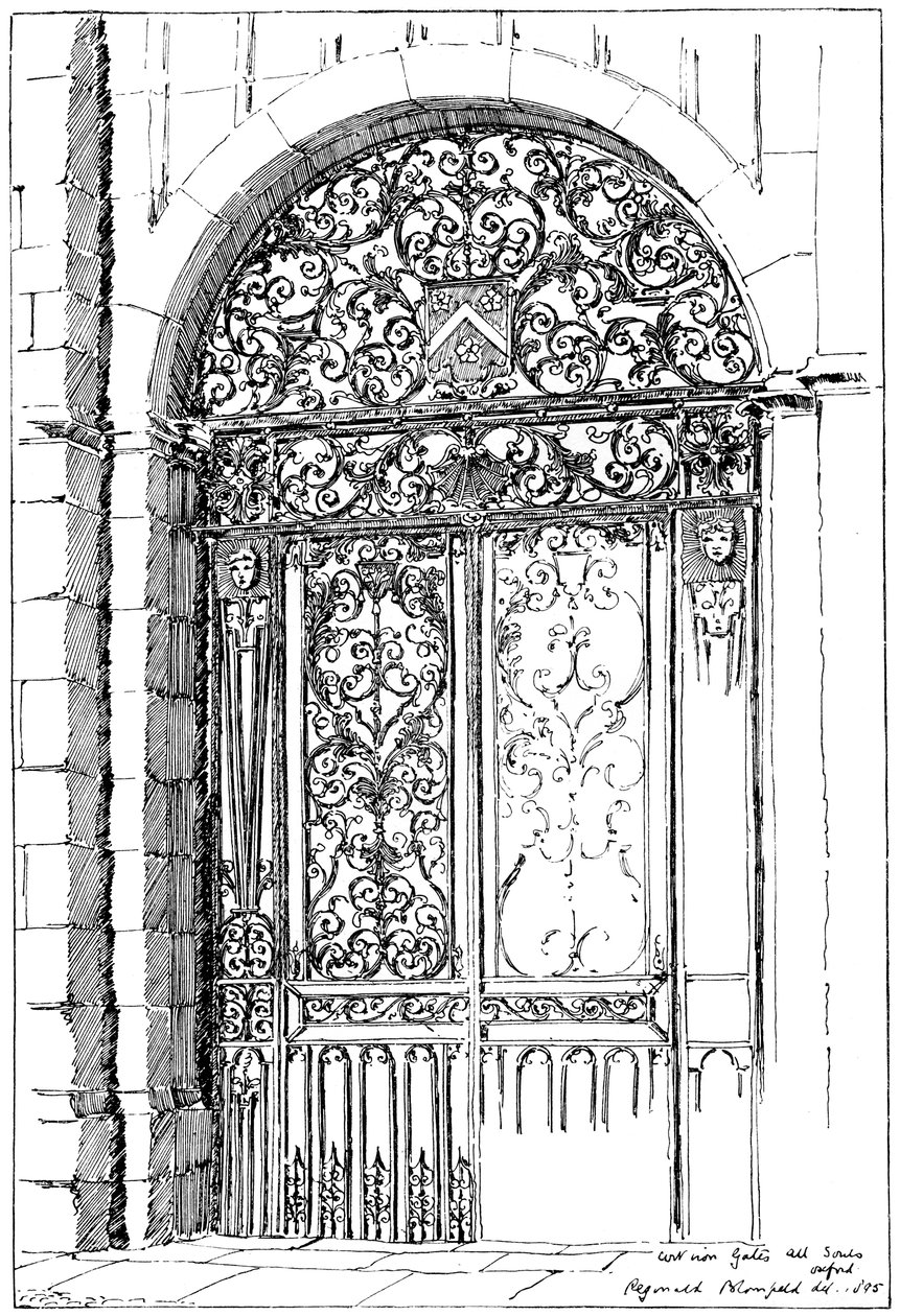 Iron Gates All Souls, Oxford, 1899 af Unbekannt