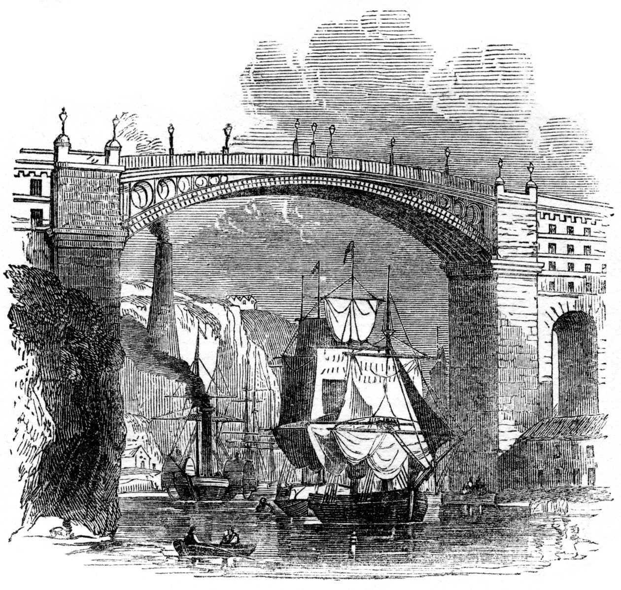 Jernbro ved Sunderland, 1886 af Unbekannt