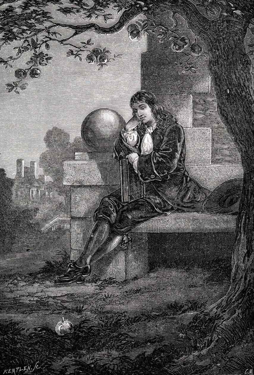 Isaac Newton, engelsk videnskabsmand og matematiker, 1600-tallet c1880 af Unbekannt
