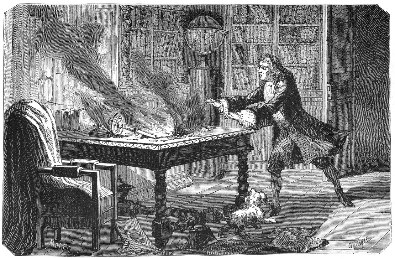 Isaac Newton, engelsk videnskabsmand og matematiker, 1874 af Unbekannt