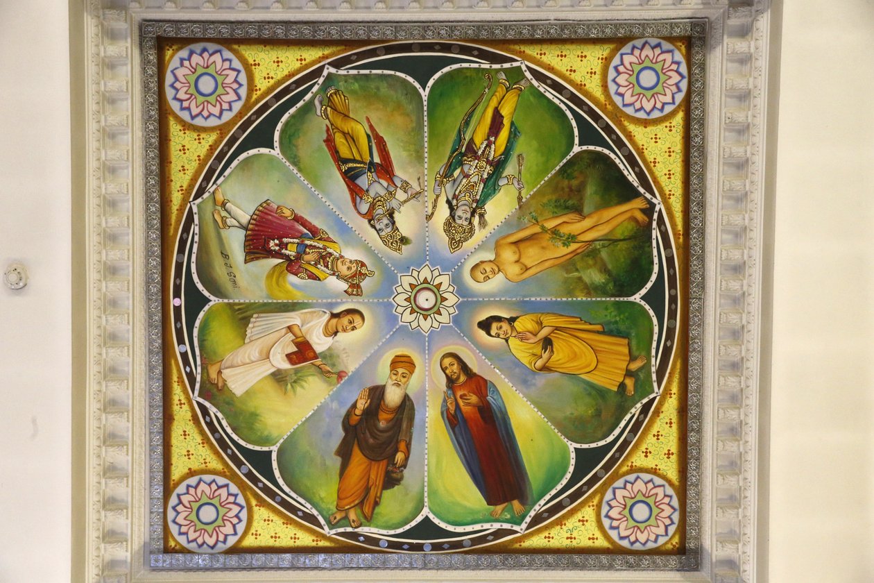 Jalaram Prathana Hindu Temple, Leicester. Loftskunstværk. Guder (inklusive Jesus Kristus). Det Forenede Kongerige af Unbekannt
