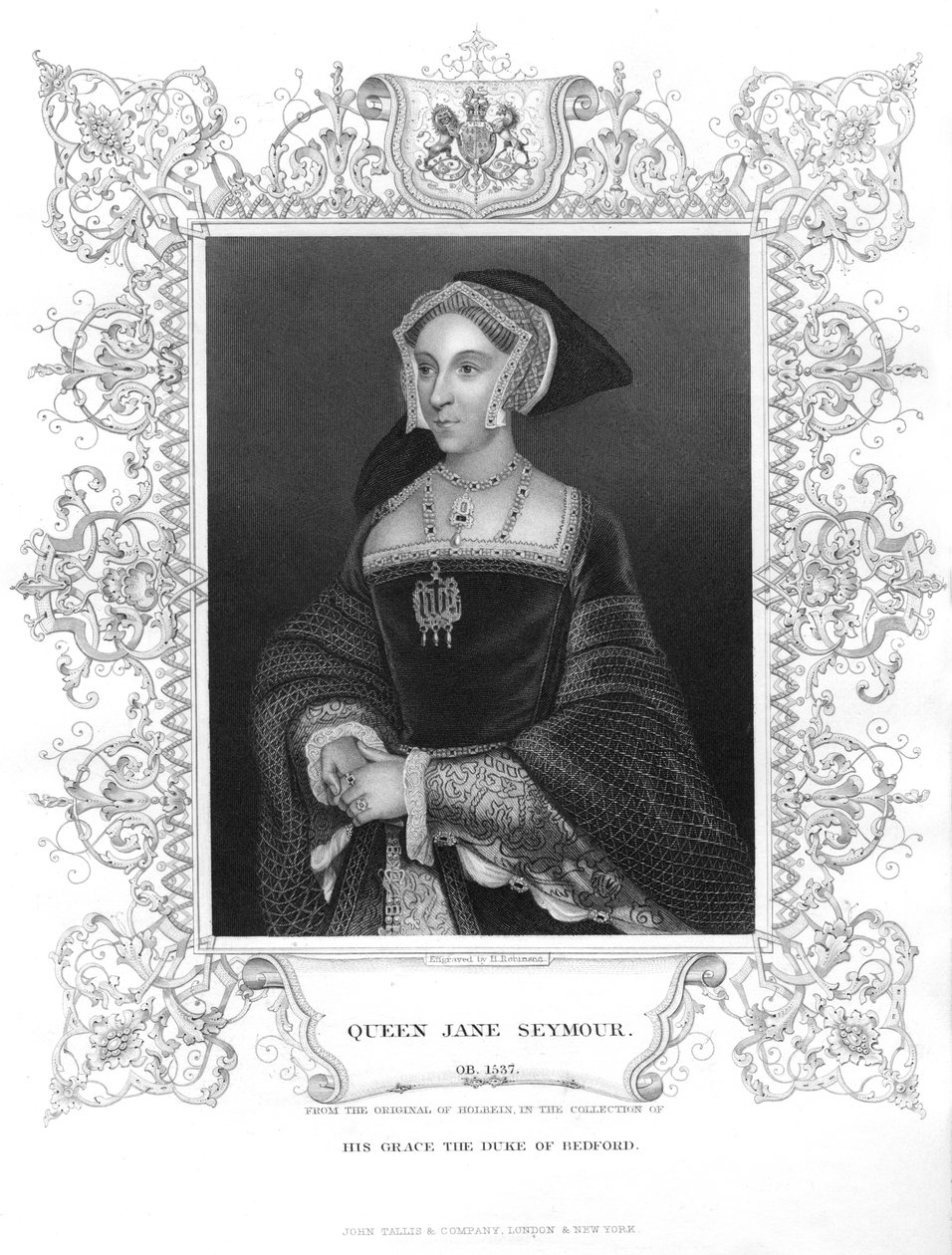 Jane Seymour, tredje hustru til Henry VIII, c1536, 1800-tallet af Unbekannt