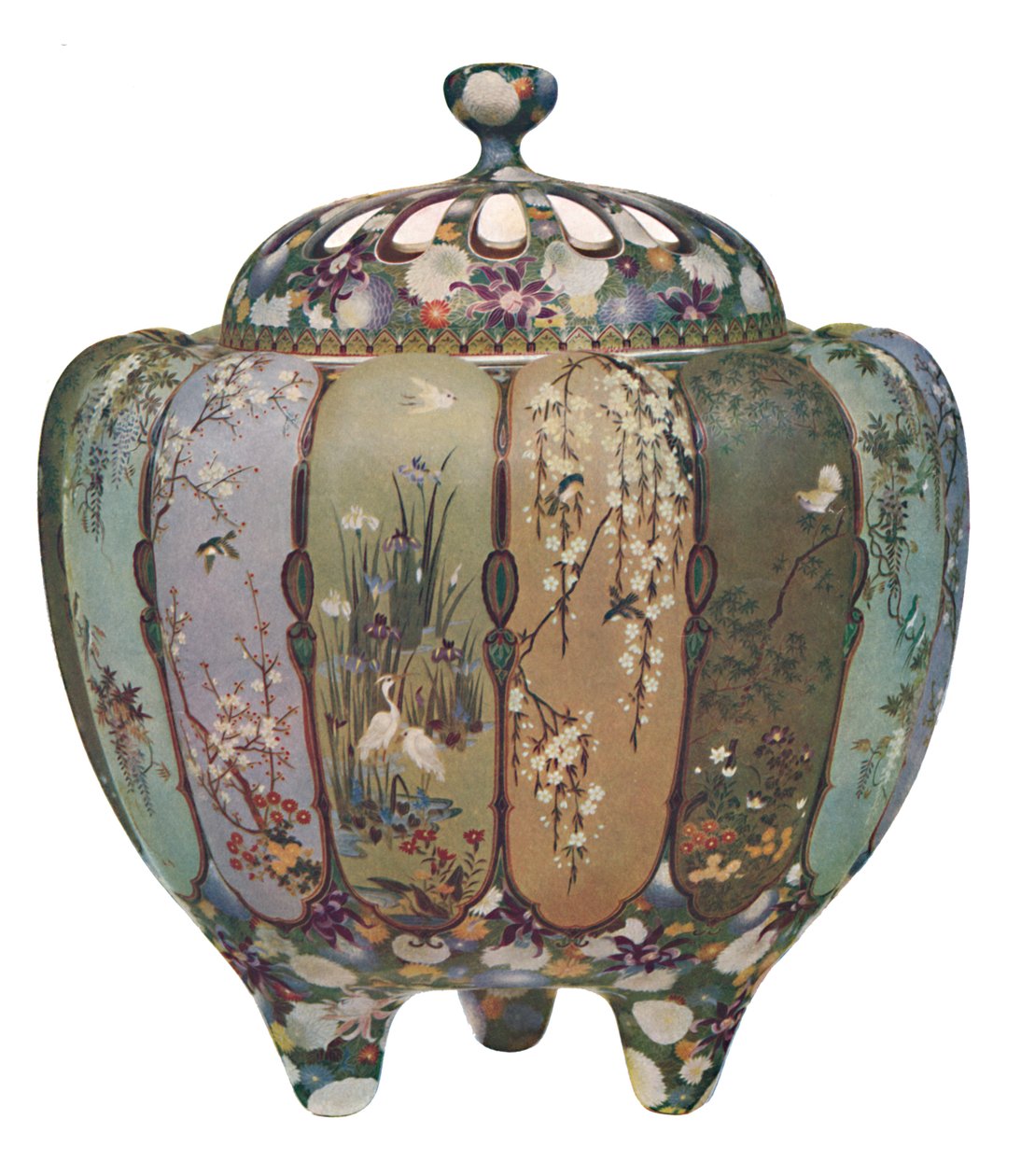 Japansk røgelsebrænder - Cloisonné ware, 1914. af Unbekannt