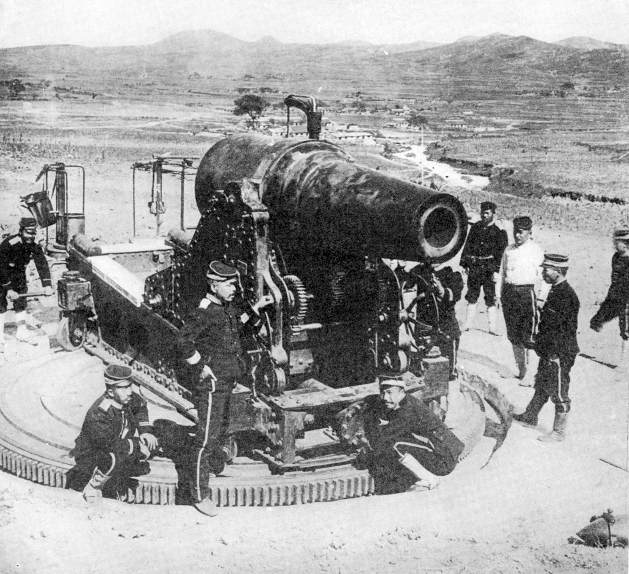 Japansk belejringspistol, russisk-japansk krig, 1904-5 af Unbekannt