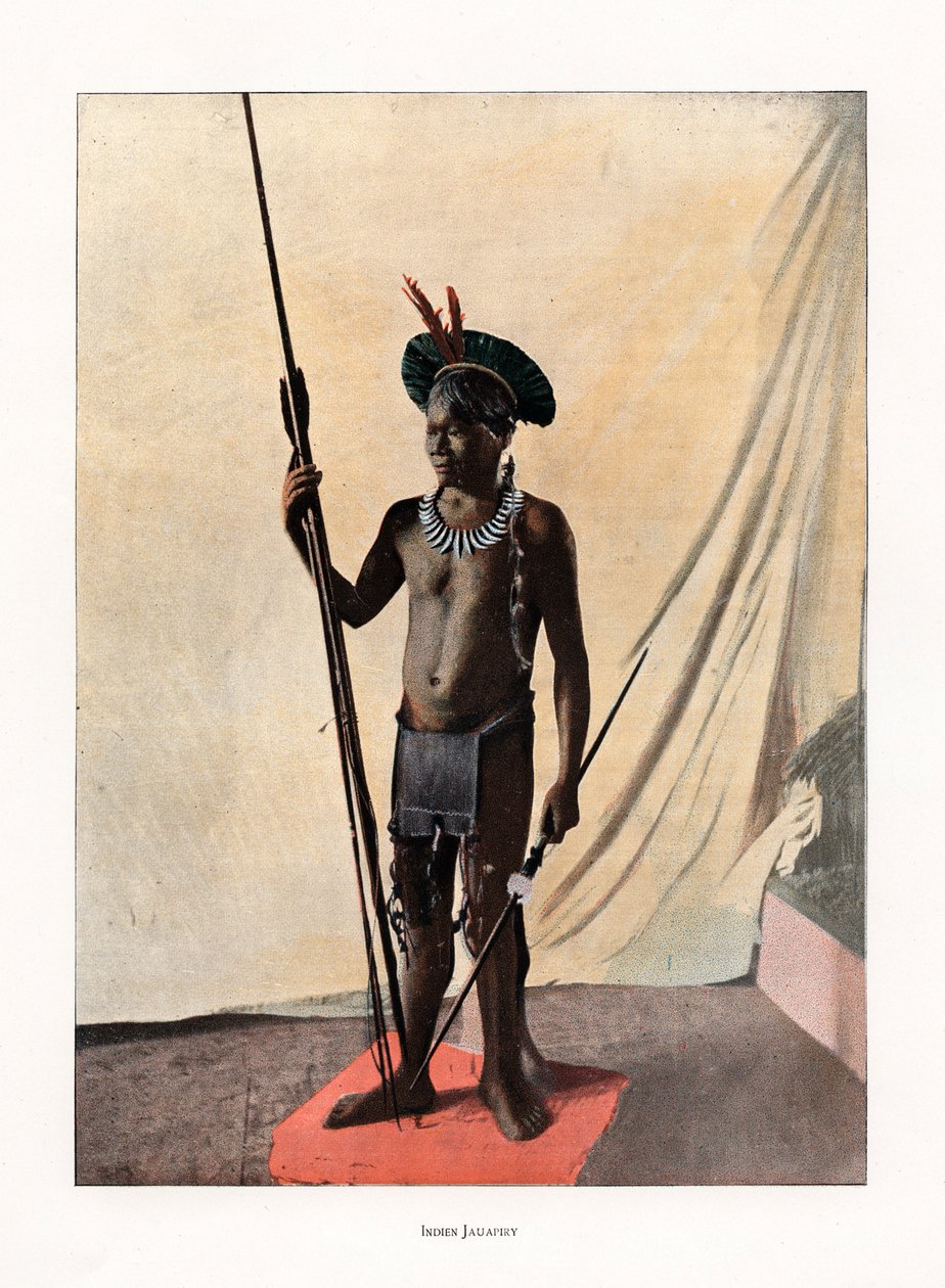 Jauapiry indisk med våben, Brasilien, 1800-tallet af Unbekannt