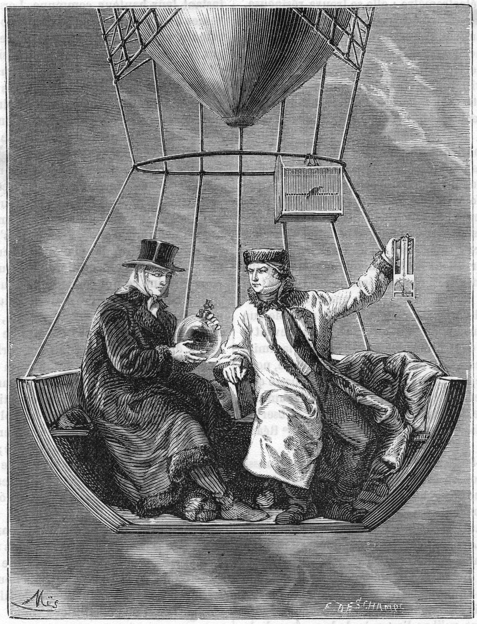 Jean Baptiste Biot og Joseph Louis Gay-Lussac, franske videnskabsmænd, 1804 1870 af Unbekannt
