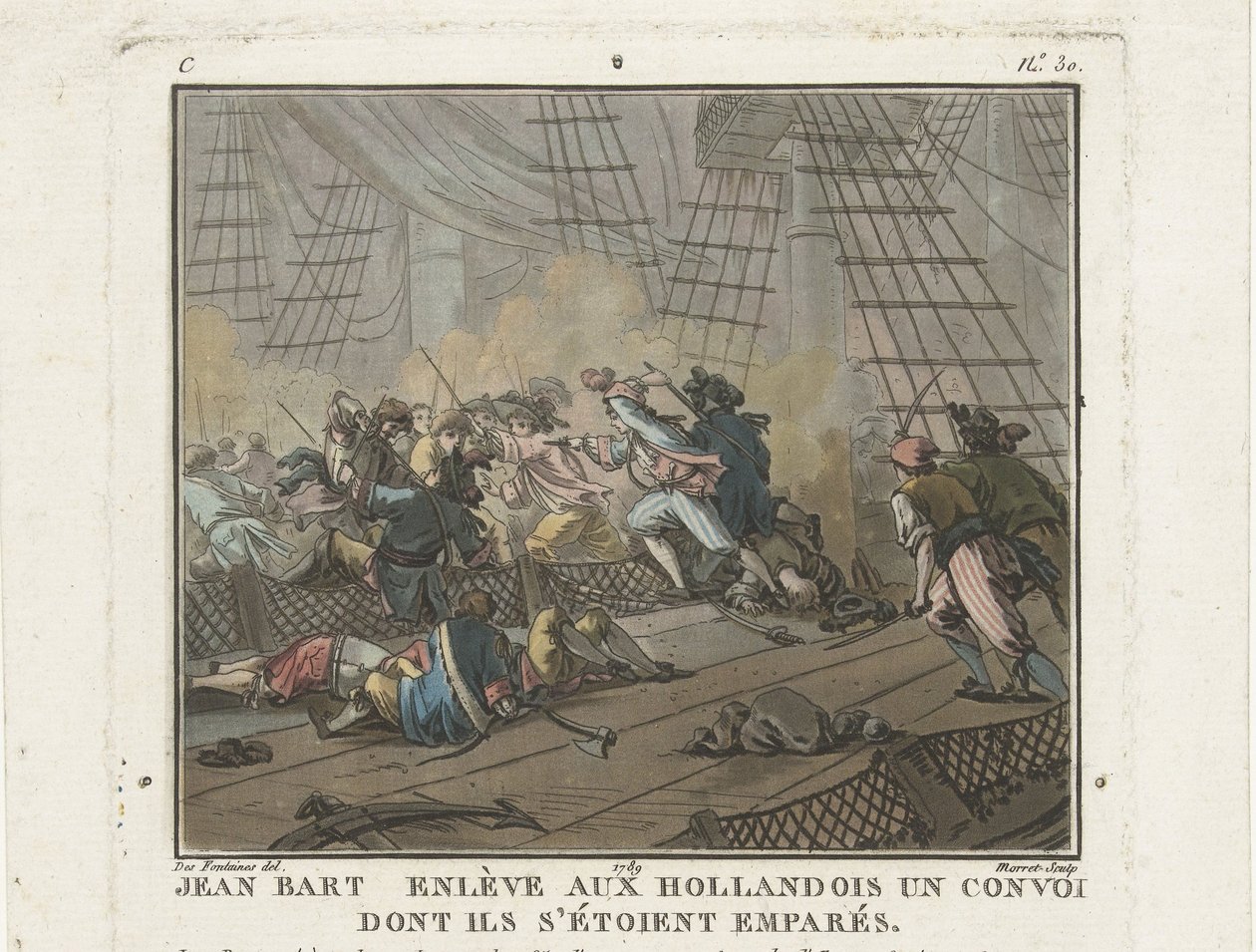 Jean Bart i slaget ved Texel den 29. juni 1694, 1789. af Unbekannt