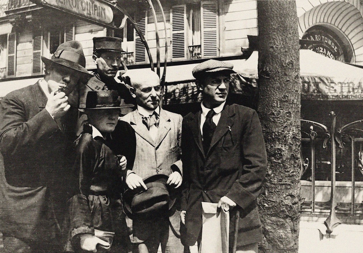 Jean Cocteau, Manuel Ortiz de Zárate, Henri-Pierre Roché, Marie Vassilieff, Max..., 1916. af Unbekannt