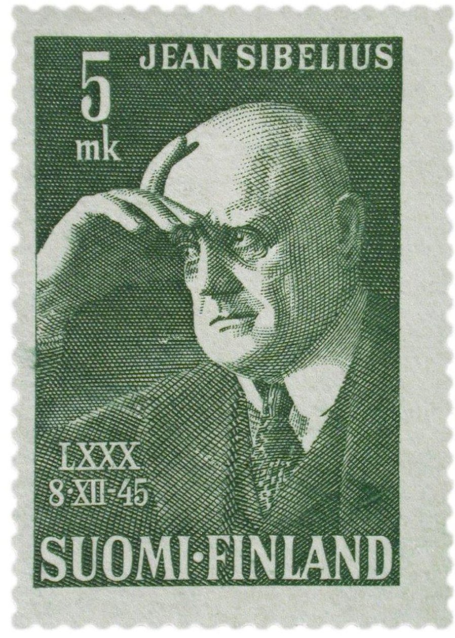 Jean Sibelius frimærke, 1945 af Unbekannt