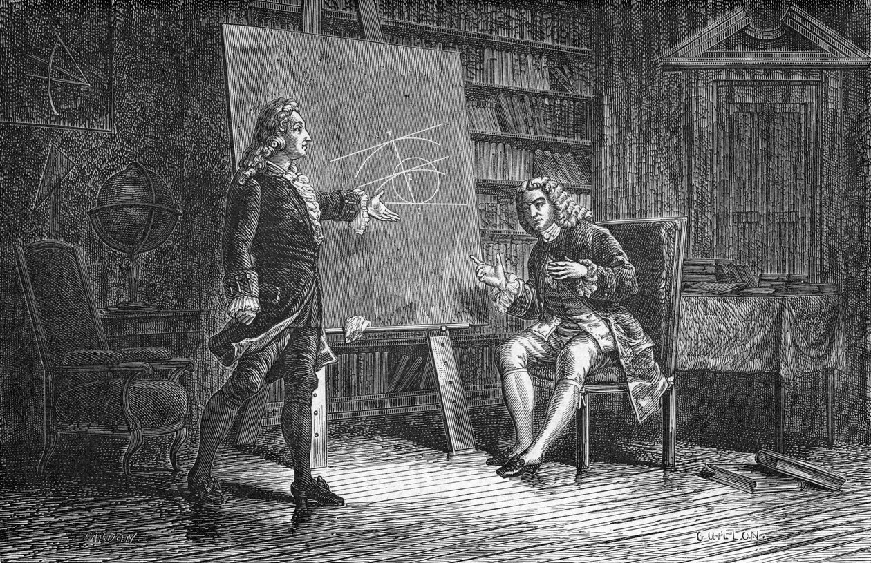 Jean og Jacques Bernoulli arbejder på geometriske problemer, 18. århundrede, 1874 af Unbekannt