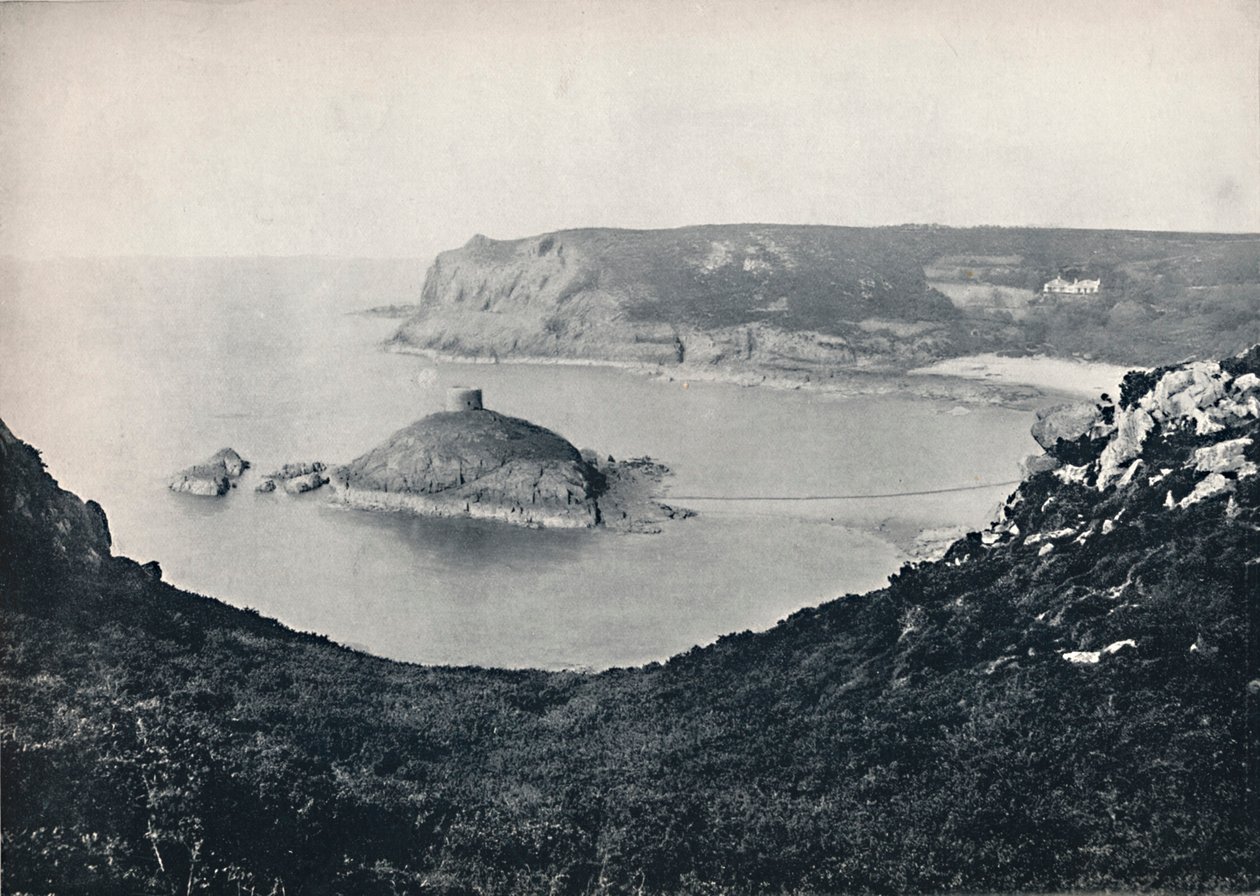 Jersey - Portelet Bay og Janvrin Island, 1895 af Unbekannt