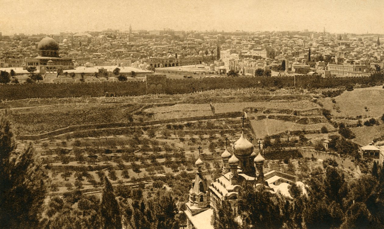 Jerusalem fra Oliebjerget, c1918-c1939. af Unbekannt