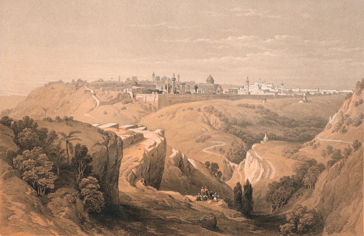 Jerusalem fra vejen, der fører til Betania, 1855. af Unbekannt