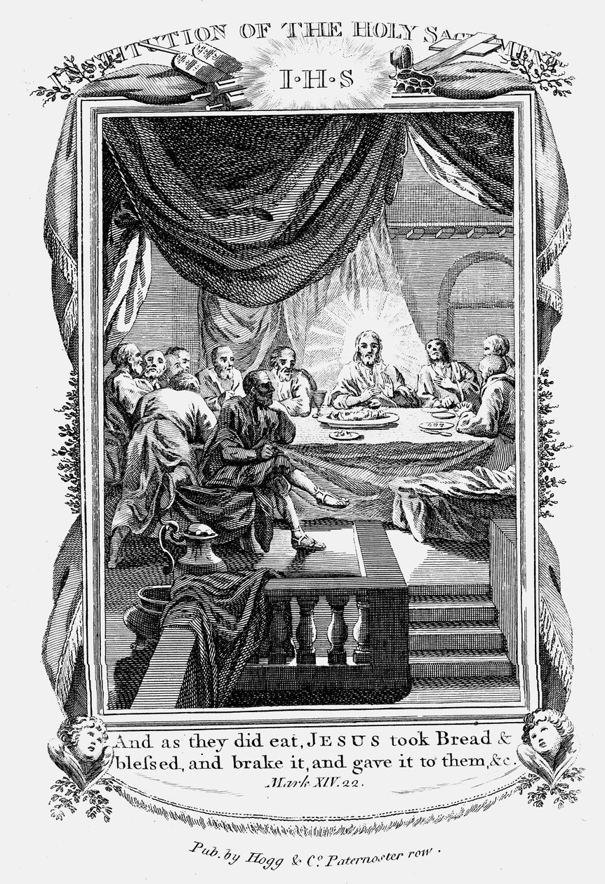 Jesus og hans disciple ved den sidste nadver, c1804 af Unbekannt