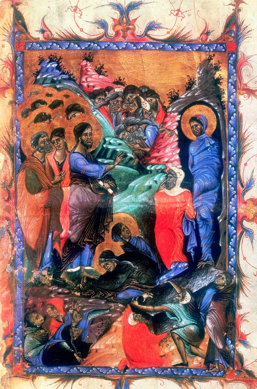 Jesus oprejser Lazarus efter fire dage, c1280 af Unbekannt