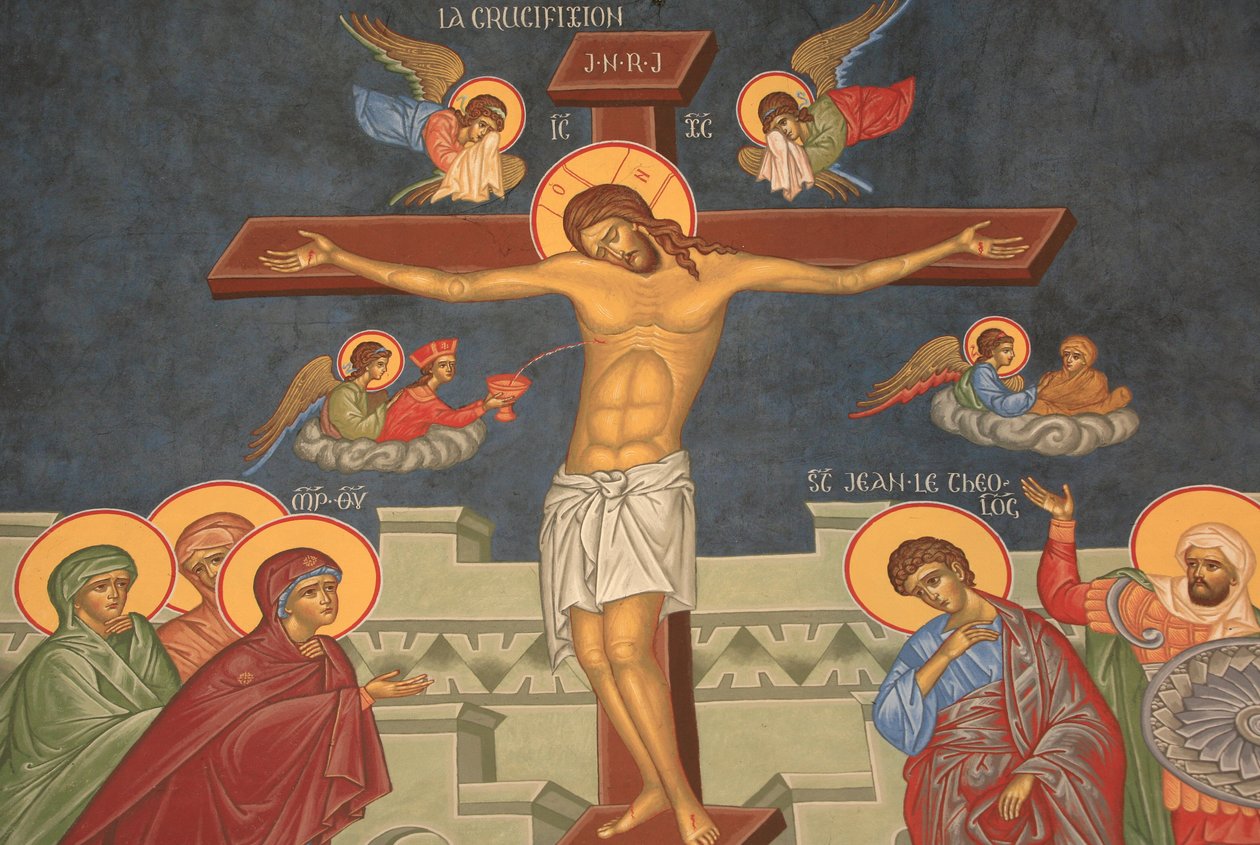 Jesu korsfæstelse. Saint-Antoine-le-Grand ortodokse kirke Saint-Laurent-en-Royans Frankrig af Unbekannt