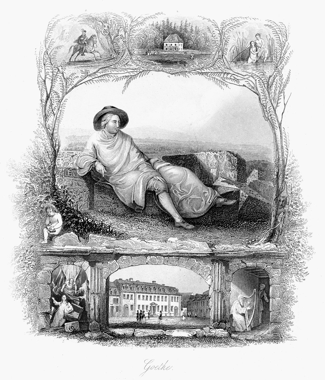 Johann Wolfgang von Goethe, tysk digter, dramatiker og videnskabsmand, c1860 af Unbekannt