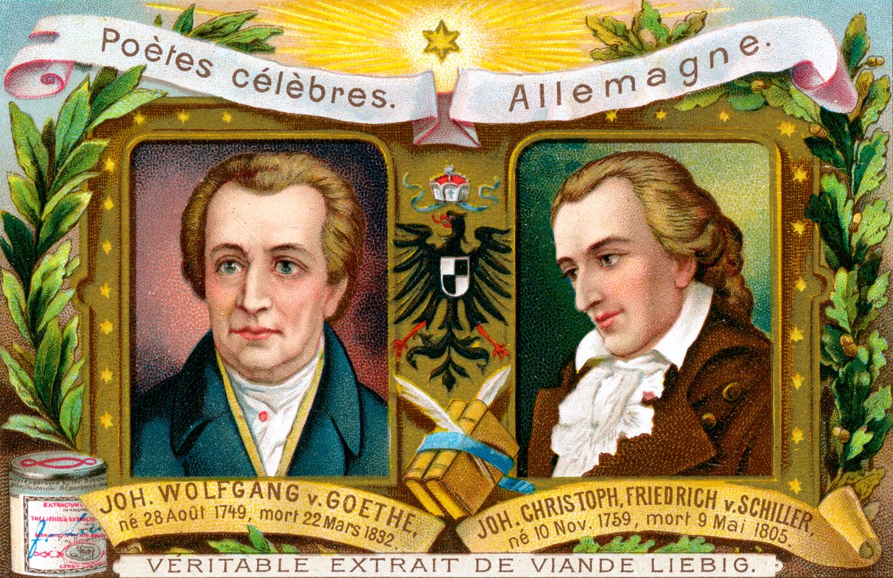 Johann Wolfgang von Goethe og Johann Christoph Friedrich von Schiller, c1900 af Unbekannt