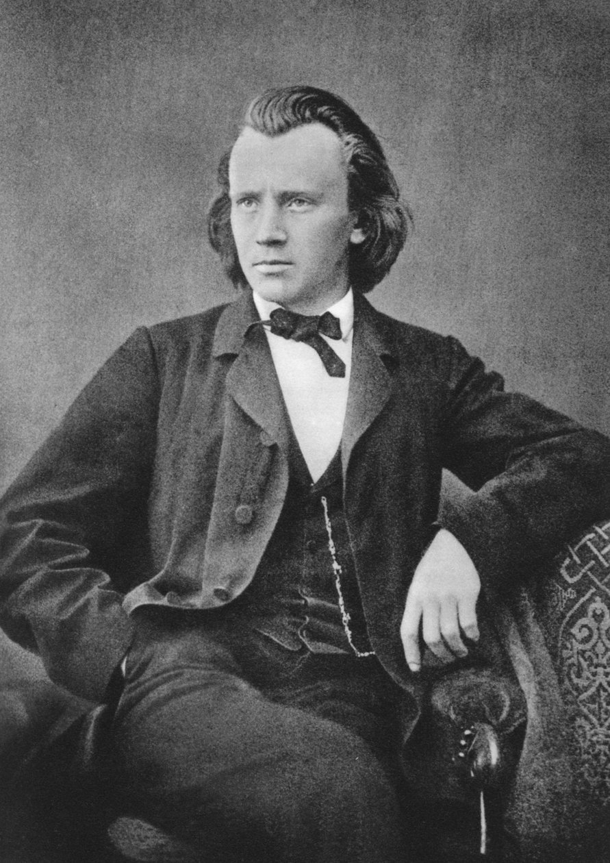 Johannes Brahms 1833-1897, tysk komponist og pianist, c1866 af Unbekannt