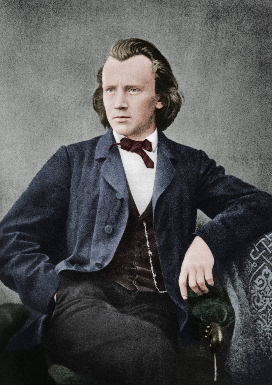 Johannes Brahms 1833-1897, tysk komponist og pianist, c1866 af Unbekannt