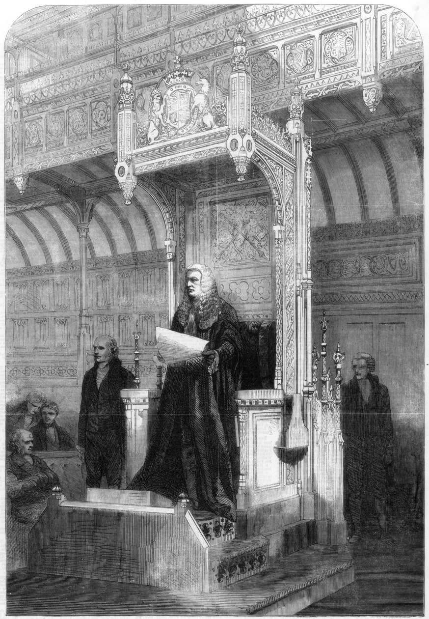 John Evelyn Denison, formand for Underhuset, 1857 af Unbekannt