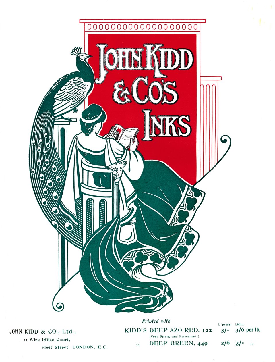 John Kidd & Cos Inks-annonce, 1907 af Unbekannt