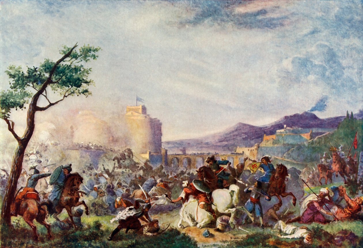 John Sobieski ved relieffet i Wien, 1683, c1915. af Unbekannt