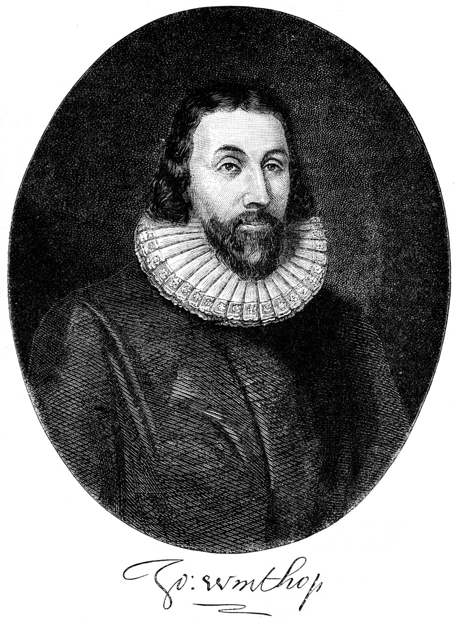 John Winthrop, engelsk puritansk nybygger i Amerika, 1600-tallet c1880 af Unbekannt