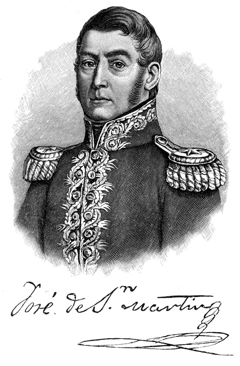 Jose de San Martin, argentinsk general og uafhængighedsleder fra det 19. århundrede, 1901 af Unbekannt