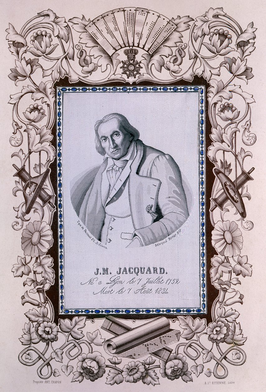 Joseph-Marie Jacquard, opfinder af Jacquard-væven, c1850 af Unbekannt