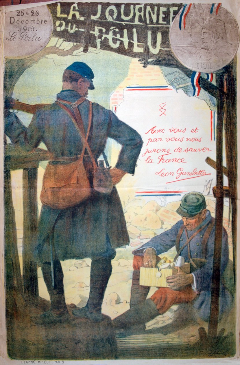 Behåret dag 25. og 26. december 1915, fransk plakat fra første verdenskrig, 1915 af Unbekannt
