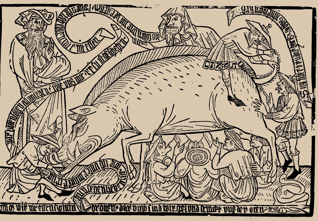 Judensau jøder sår, ca 1470. af Unbekannt