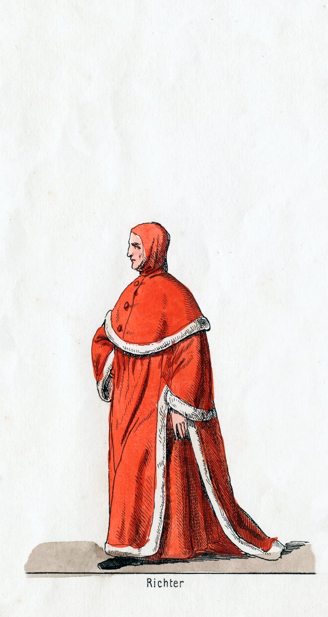 Dommer, kostumedesign til Shakespeares skuespil, Henry VIII, 1800-tallet af Unbekannt
