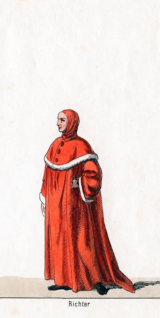 Dommer, kostumedesign til Shakespeares skuespil, Henry VIII, 1800-tallet af Unbekannt