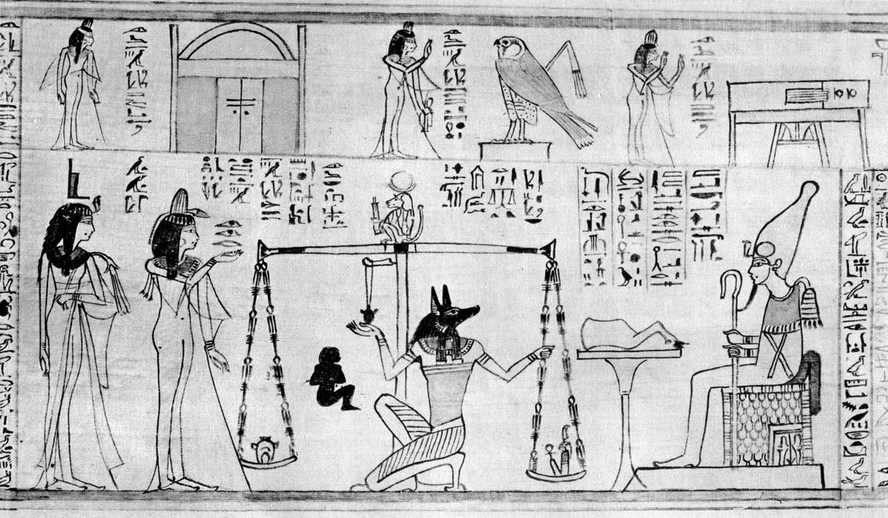 De dødes dom, fra templet i Deir-el-Bahari, Egypten, c1025 f.Kr. 1936 af Unbekannt