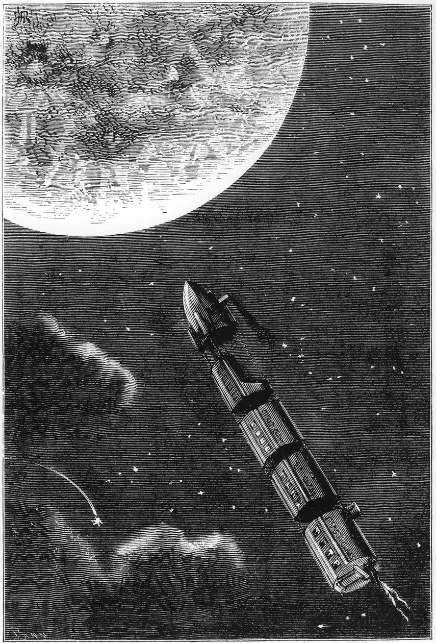 Jules Verne 1828-1905, Fra jorden til månen, 1865 af Unbekannt