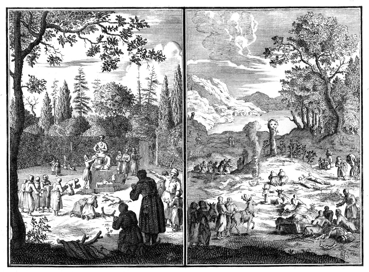 Jumala, Wirku-Accha. En guddom af Lapland, 1727-1738 af Unbekannt