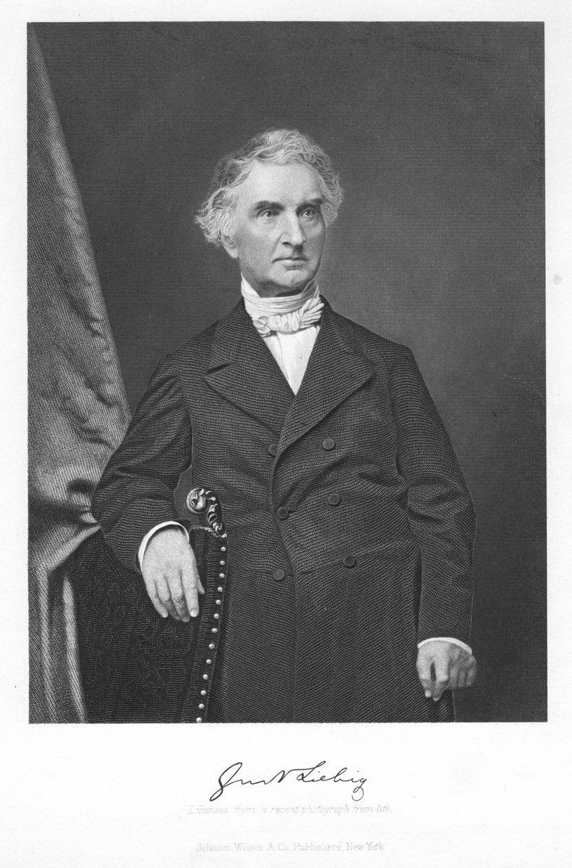 Justus von Liebig, tysk kemiker fra det 19. århundrede af Unbekannt