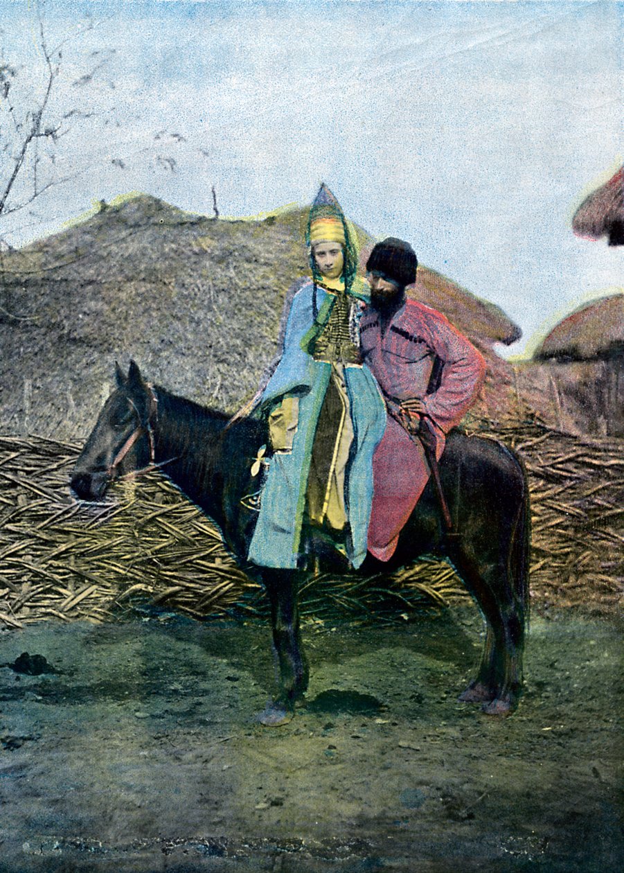 Kabardin-par på rejse, c1890 af Unbekannt
