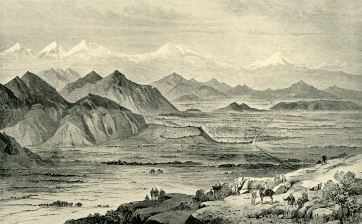 Kabul, ser mod nord fra bakken over den britiske lejr ved Beni Hissar, 8. oktober 1879, 1901. af Unbekannt