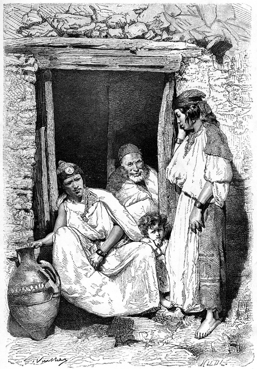 Kabyle familiegruppe, Algeriet, c1890 af Unbekannt