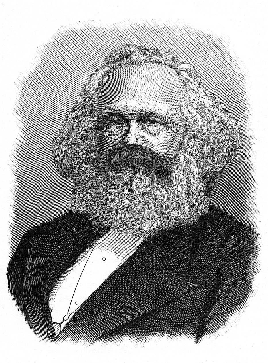 Karl Marx, tysk politisk, social og økonomisk teoretiker fra det 19. århundrede af Unbekannt