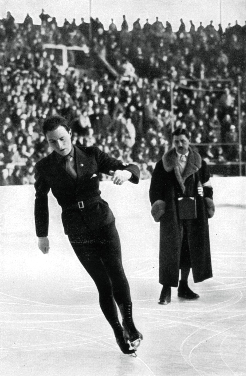 Karl Schäfer, østrigsk kunstskøjteløber, Olympiske Vinterlege, Garmisch-Partenkirchen, Tyskland, 1936 af Unbekannt