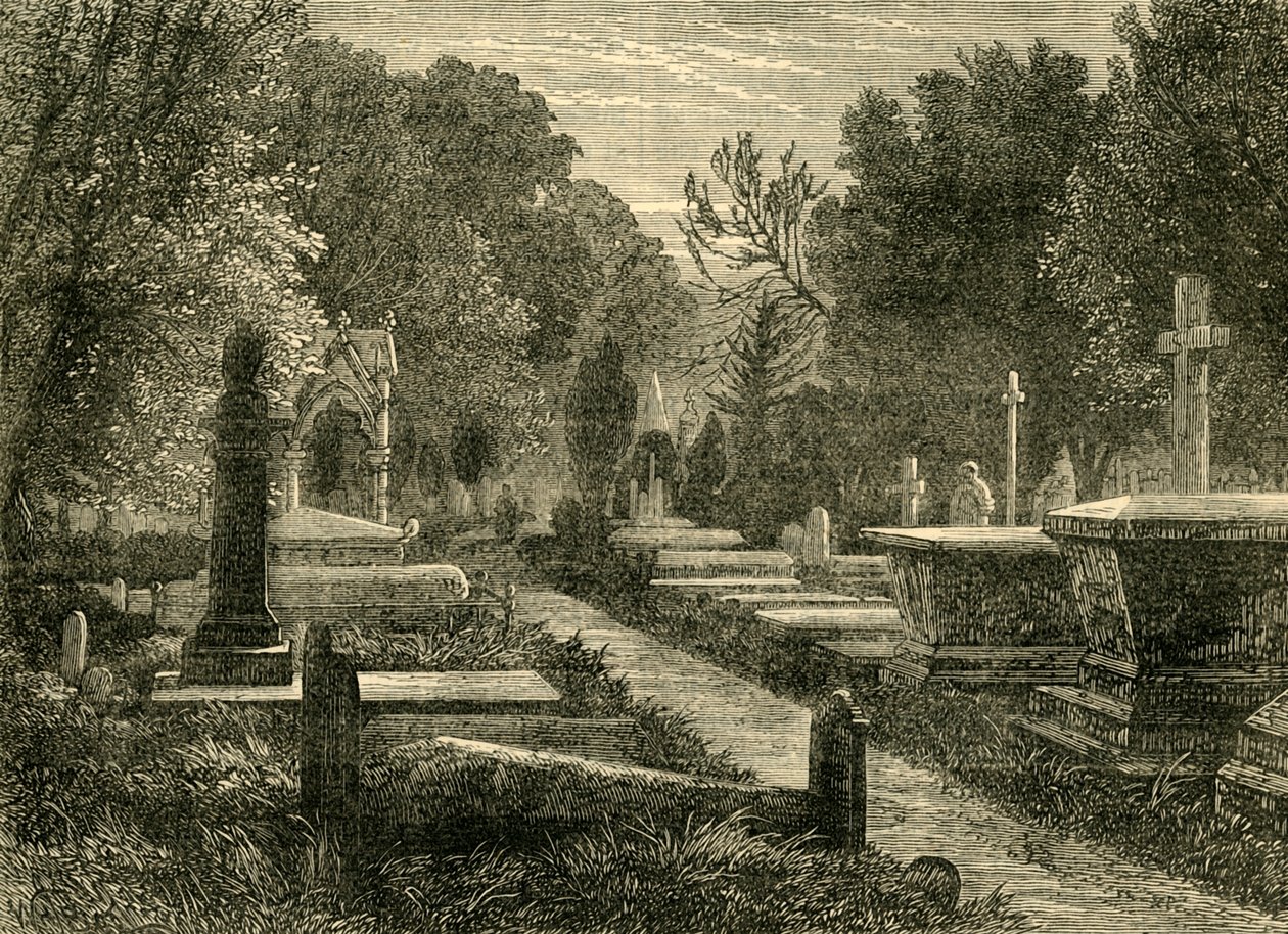 Kensal Green Cemetery, c1876. af Unbekannt