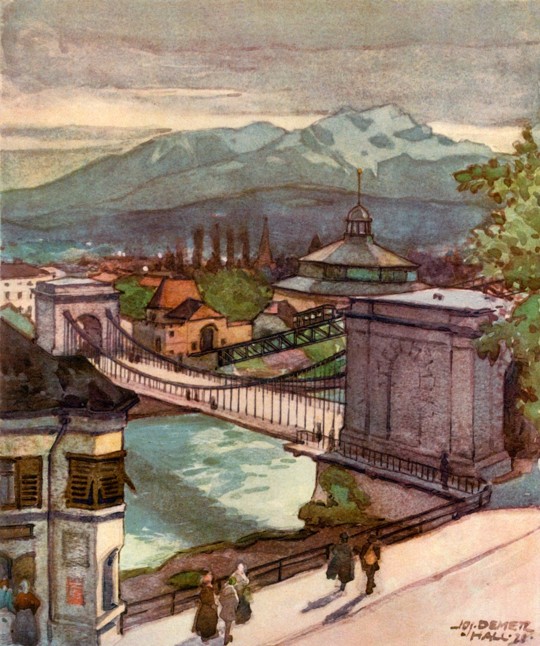 Kettenbrucke, Kædebro, c1929. af Unbekannt